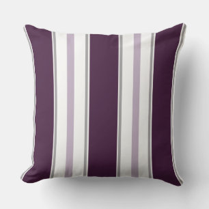 Coussin Lavande de prune moderne Gris Gris Blancs  