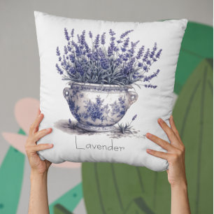 Coussin Lavande en bleu de Delft