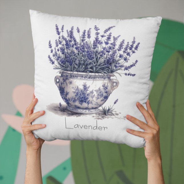 Coussin Lavande en bleu de Delft  (Créateur téléchargé)