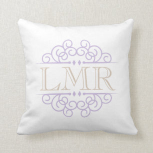 Coussin Lavande et cadre Vintage beige Monogramme