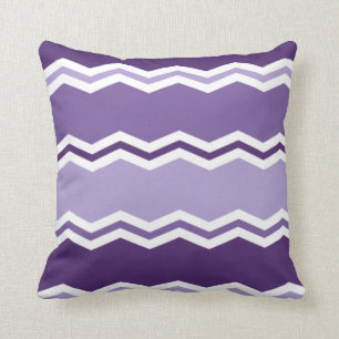 Coussin Lavande foncée et claire, rayures Chevron violet