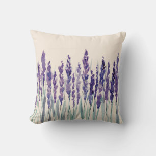 Coussin Lavande Française : Illustration aquarelle
