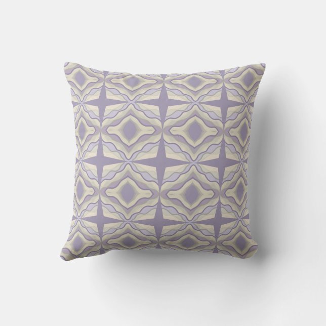Coussin Lavande Gris Craie Octogone Étoile Design Géométri (Verso)
