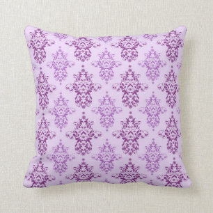 Coussin Lavande violette à deux tons Damas
