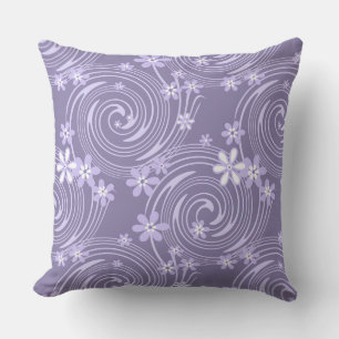 Coussin Lavandre violette tourbillon couleur fleurs flore
