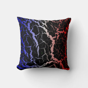 Coussin Lave de l'espace fissuré - Bleu/Blanc/Rouge