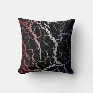 Coussin Lave de l'espace fissuré - Rouge/Blanc/Bleu