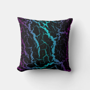 Coussin Lave de l'espace fissuré - violet/cyan