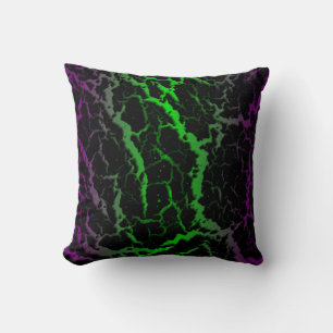 Coussin Lave de l'espace fissuré - violet/vert