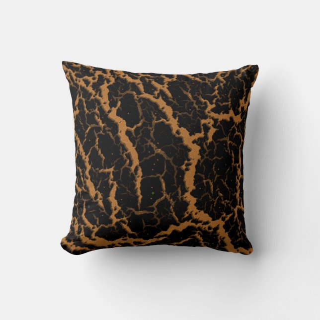 Coussin Lave spatiale fissurée - Bronze (Recto)