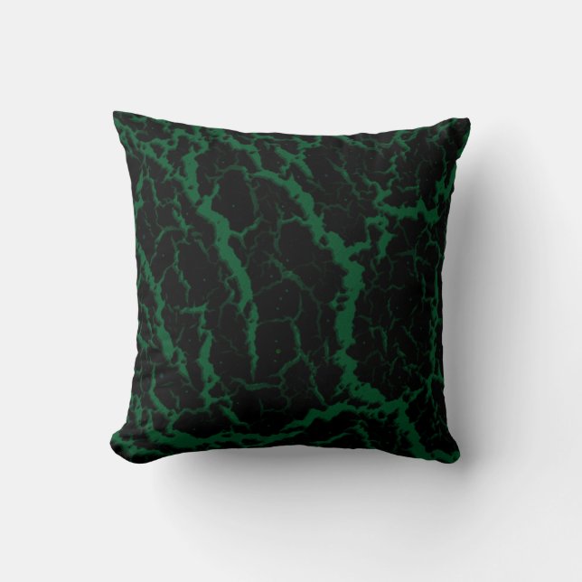 Coussin Lave spatiale fissurée - Forêt (Recto)