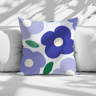 Coussin Lavender Blue Abstrait Retro Flower Motif