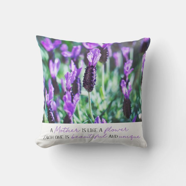 Coussin Lavender champ fleuri mères jour fleurs violettes (Recto)