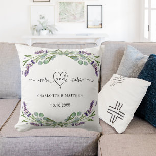 Coussin Lavender eucalyptus m noms mariage