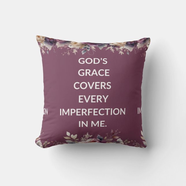 Coussin Lavender floral pillow with a simple religious  (Recto)