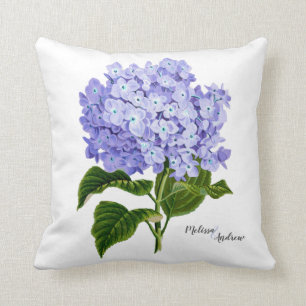 Coussin Lavender Hydrangea Botanique Floral Personnalisé
