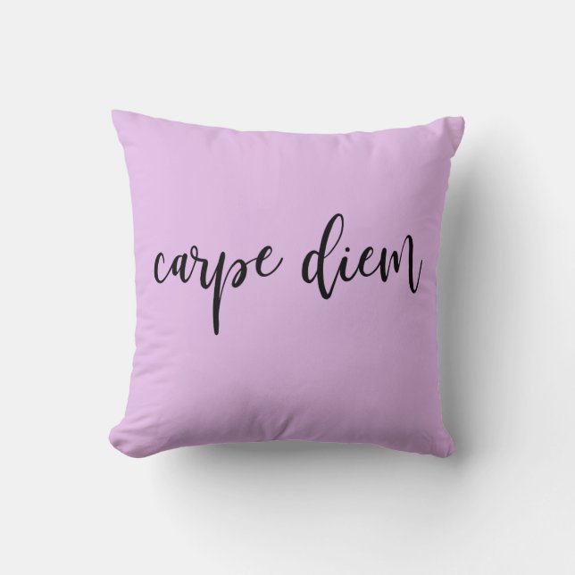 Coussin Lavender Pink Carpe Diem Élégant Script (Recto)