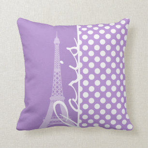 Coussin Lavender Purple Pois ; Paris