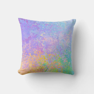 Coussin Lavender Sunrise Pastel Neon Encre d'alcool Abstra