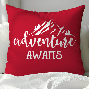 Coussin L'aventure Attend Citation sur la Nature Sauvage R