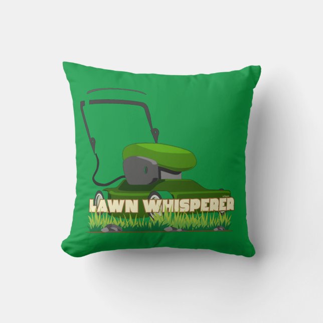 Coussin LAWN WHISPERER drôle de jardinage cadeau (Recto)