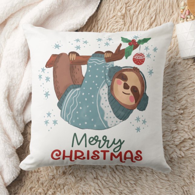 Coussin Lazy Sloth Noël (Couverture)
