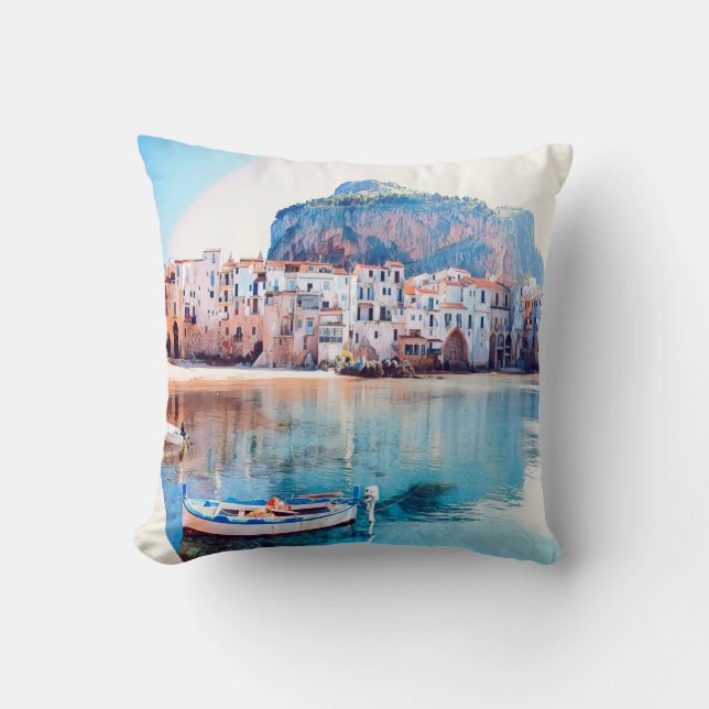 Coussin ldp CEFALÙ - Sicile - plage - panorama (Recto)
