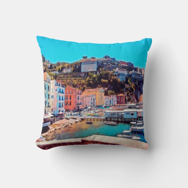 Coussin ldp SORRENTO - panorama - plage - (Recto)