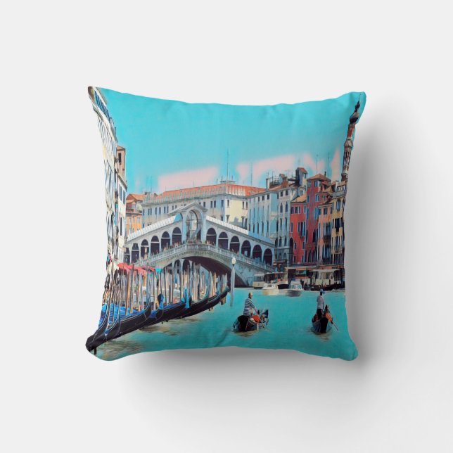 Coussin ldp VENICE - gondolas - rialto - (Recto)