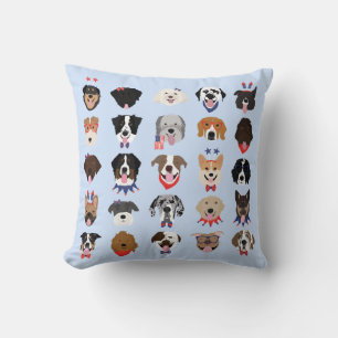 Coussin Le 4 Juillet Dog Visages
