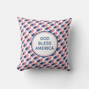 Coussin LE 4 JUILLET INDÉPENDANCE Dieu Bénisse l'Amérique