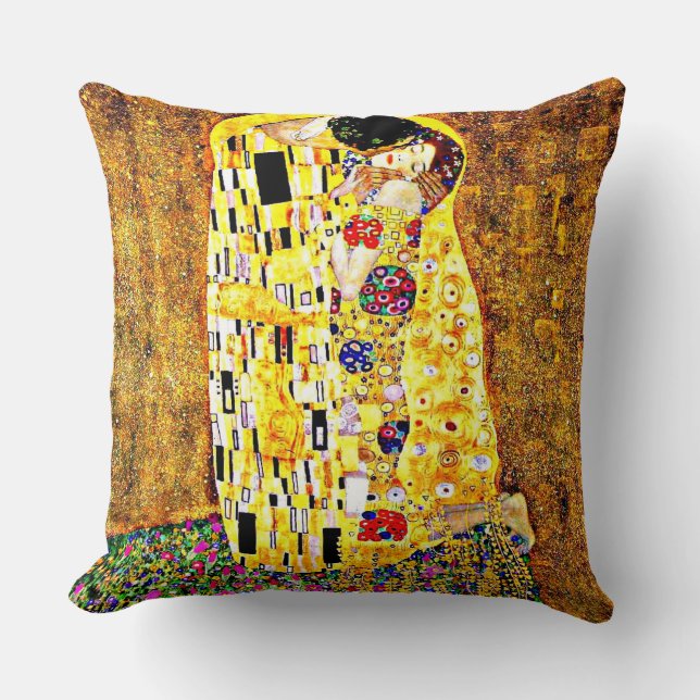 Coussin Le baiser, tableau de Gustav Klimt (Recto)