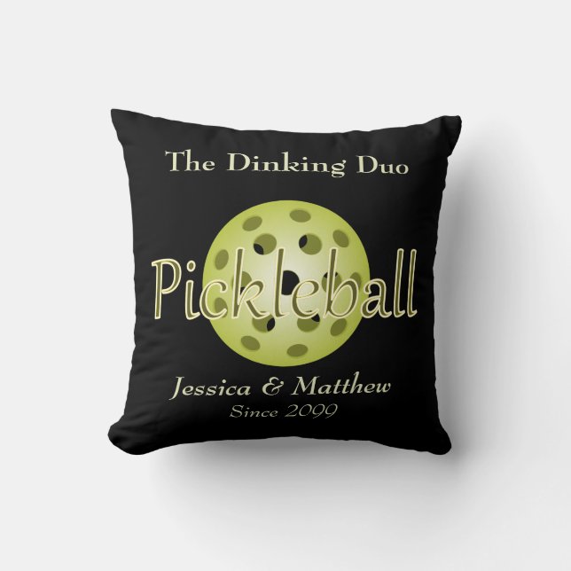 Coussin Le ballon de pickleball du duo de dinking (Recto)