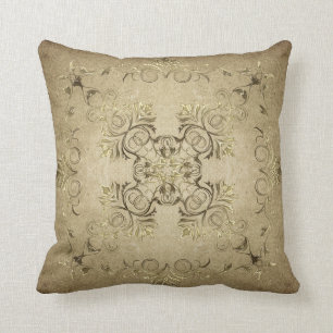 Coussin Le baroque d'or sur le fond grunge