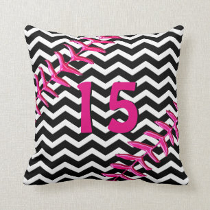Coussin Le base-ball de Chevron repose le nombre ou le
