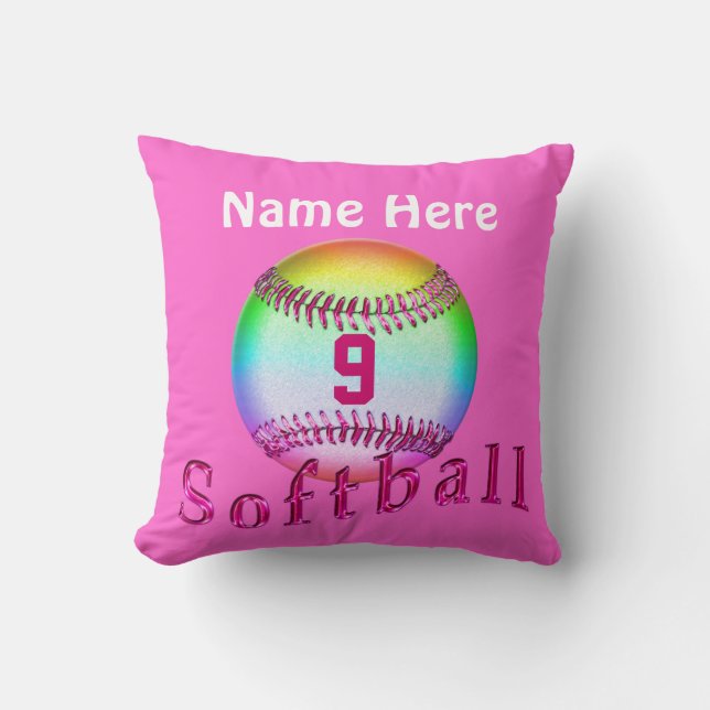 Coussin Le base-ball personnalisé par cool repose le NOM (Recto)