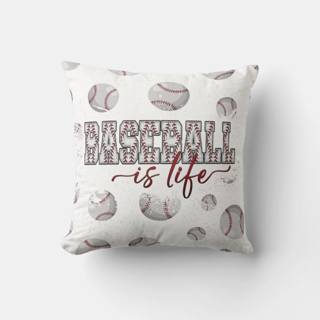 Coussin Le baseball est la vie (Recto)