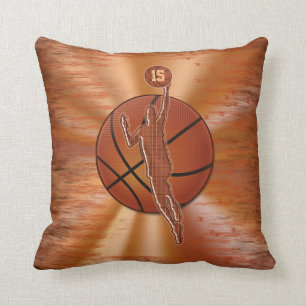 Coussin Le basket-ball personnalisé repose le NOM et le