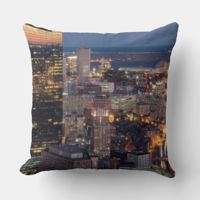 Coussin Le bâtiment de Boston avec la lumière traîne sur (Recto)