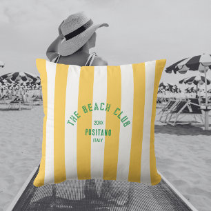 Coussin Le Beach Club Crest Yellow Cabana Stripe