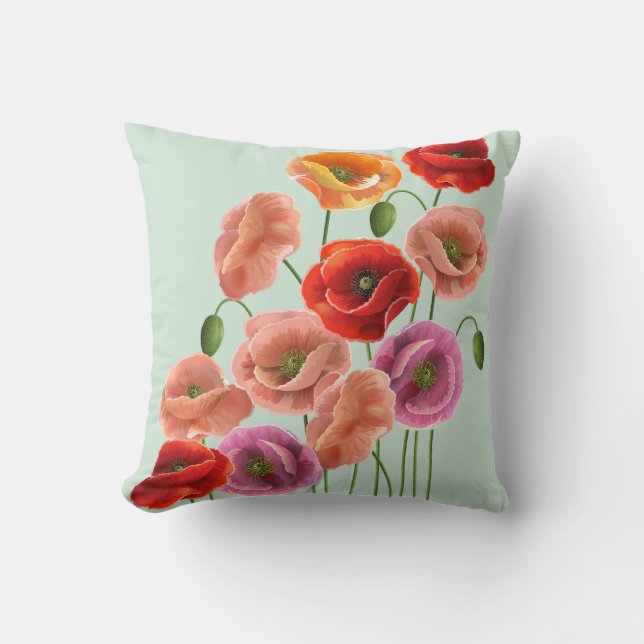 Coussin Le beau pavot fleurit le carreau (Recto)