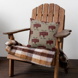 Coussin Le bison de Buffalo plaqué sur Tan réversible