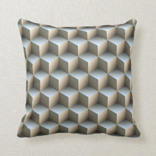 Coussin Le blanc et le gris ont ombragé des cubes en