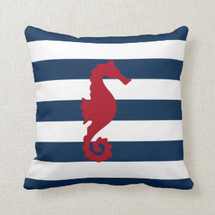 Coussin Le bleu marine de cheval de la Mer Rouge barre le