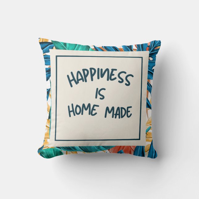 Coussin Le bonheur est fait maison (Recto)