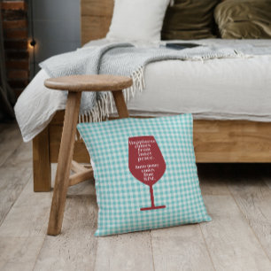 Coussin Le Bonheur Est Vin Drôle Citation Word Art