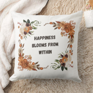 Coussin Le bonheur fleurit à l'intérieur : Art floral de p