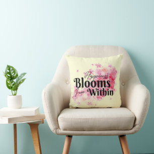 Coussin Le Bonheur Fleurit À L'Intérieur De L'Oreiller