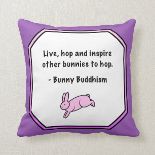Coussin Le bouddhisme Bunny "inspire les autres au houblon
