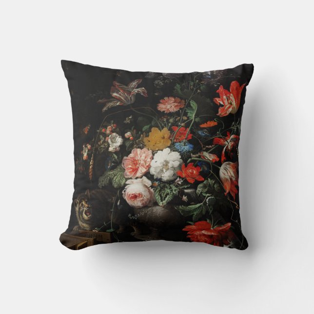 Coussin Le bouquet renversé par Abraham Mignon (Recto)